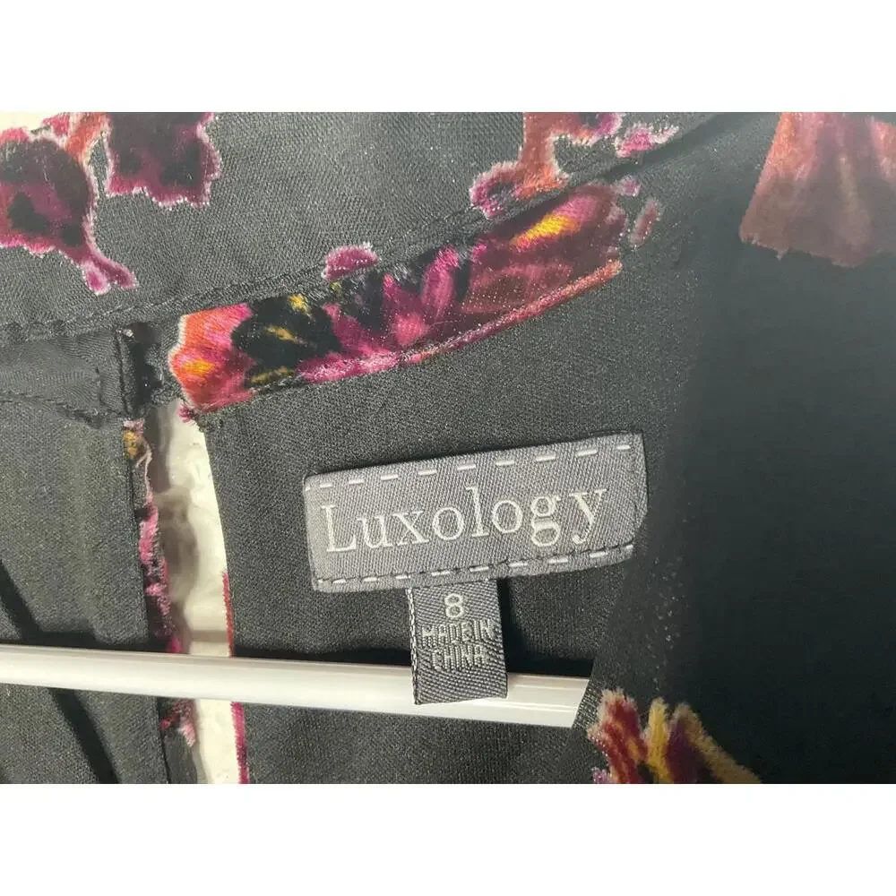 < Luxology Floral Velvet Burnout Mini Dress > - Picture 3 of 5